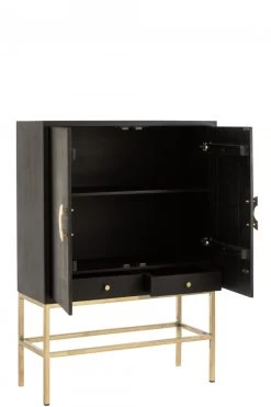 Armoire Bar Orea Manguier Noir/Or -Meubles De Maison Magasin 279 1 Meuble Bar Orea Manguier Noir Or Jline Jolipa Deco Campagne Chic
