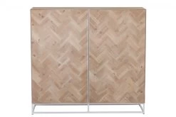 Buffet Bas 2 Portes Zig Zag Naturel Blanc