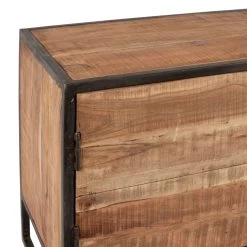 Meuble TV 2 Portes Factory Indus Bois Métal -Meubles De Maison Magasin 286 Meuble TV 2 Portes Factory Indus Bois Metal Cote Table Style Campagne 7