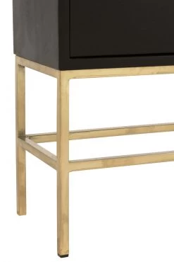 Armoire Bar Orea Manguier Noir/Or -Meubles De Maison Magasin 298 1 Meuble Bar Orea Manguier Noir Or Jline Jolipa Deco Campagne Chic 5