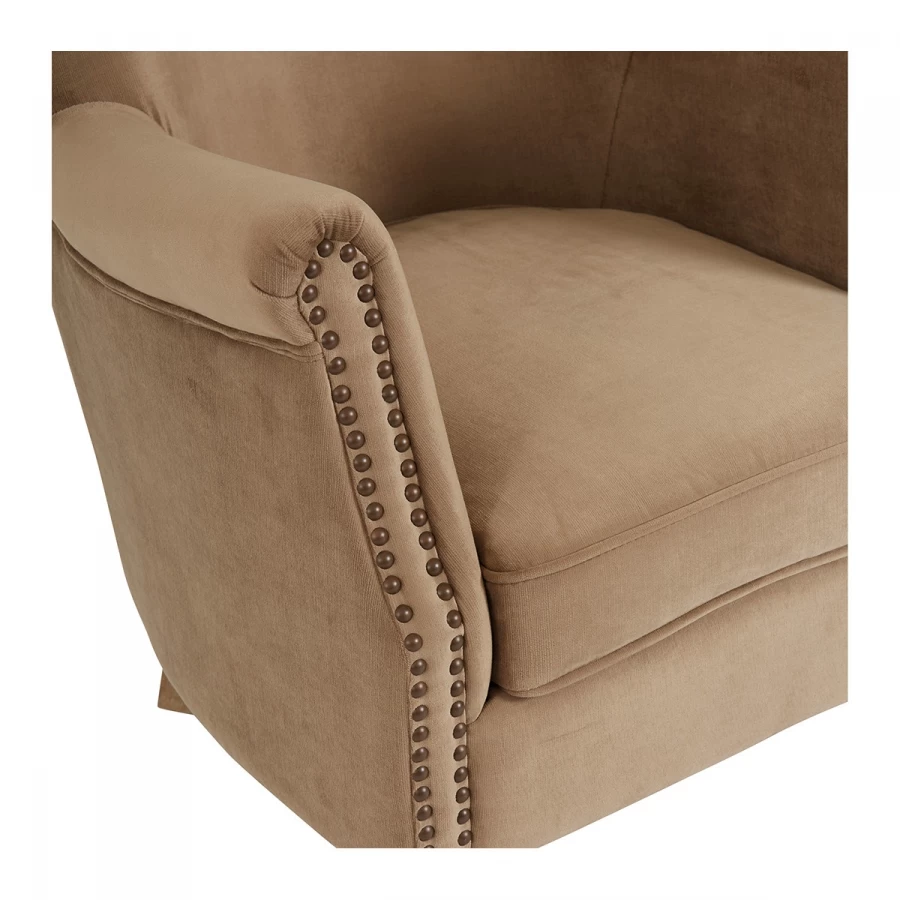 Fauteuil Claude Velours Cannelle Blanc D'Ivoire 8 Fauteuil Claude Velours Cannelle Blanc D'Ivoire – Image 6