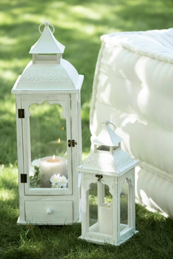 S/3 Lanternes Ibiza Bois Blanc 6 S/3 Lanternes Ibiza Bois Blanc – Image 4