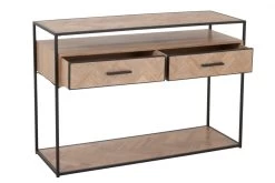 Console 2 Tiroirs Bois Métal Zig Zag Naturel Noir -Meubles De Maison Magasin 318 1 Console Bois Metal Zig Zag Naturel Noir JLine Jolipa Deco Campagne Chic 10