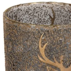 Photophore Cerf Doré PM -Meubles De Maison Magasin 319 1 Photophore Cerf Dore GM Verre Cote Table Deco Campagne Chic 3