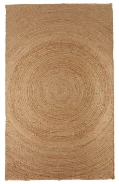 Tapis Cercle Jute Naturelle 240x150 Blanc D'Ivoire