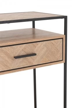 Console 2 Tiroirs Bois Métal Zig Zag Naturel Noir -Meubles De Maison Magasin 323 1 Console Bois Metal Zig Zag Naturel Noir JLine Jolipa Deco Campagne Chic 9