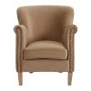 Fauteuil Claude Velours Cannelle Blanc D'Ivoire