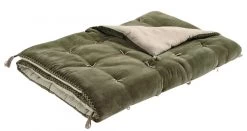 Futon Matteo Velours / Lin **KAKI* 180x80 Blanc D'Ivoire