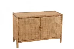 Buffet Bas Ozara 2 Portes Bois Rotin Naturel Jolipa