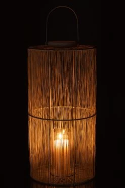 Lanterne Haute Métal Blanc -Meubles De Maison Magasin 326 1 Lanterne Metal Blanc J Line Jolipa Deco Campagne Chic 3