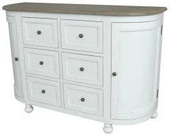 Buffet 6 Tiroirs Bohème Blanc