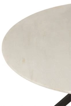 Table à Manger Ronde Marc Métal-Marbre Blanc -Meubles De Maison Magasin 340 11148 4