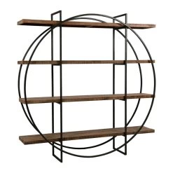 Etagère Ronde 4 Niveaux Factory Indus Bois Métal -Meubles De Maison Magasin 342 Etagere Ronde 4 Niveaux Factory Indus Cote Table Style Campagne 4