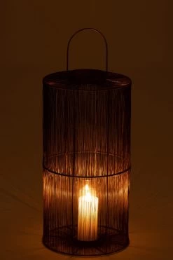 Lanterne Haute Métal Antic Marron -Meubles De Maison Magasin 370 1 Lanterne Haute Metal Antic Marron J Line Jolipa Deco Campagne Chic 5