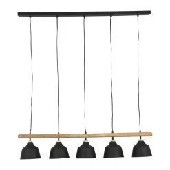 Suspension Bois Métal Indus 5 Feux Ferese -Meubles De Maison Magasin 392 1 Suspension Bois Metal Indus 5 Feux Ferese Cote Table Style Campagne 4