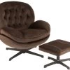 Fauteuil Relax + Repose Pieds Velours Marron 1 Fauteuil Relax + Repose Pieds Velours Marron -Meubles De Maison Magasin 401 1 Fauteuil Relax Repose Pieds Velours Marron Jline Jolipa Deco Campagne Chic