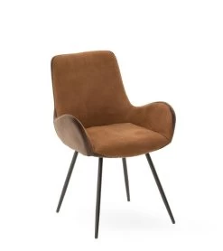 Chaise Rizzo Velours Athezza Brun