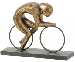 Cycliste Sur Socle Or