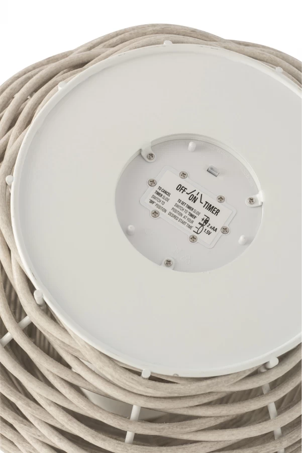 Lanterne Tressée Blanchie Eclairage Leds 6 Lanterne Tressée Blanchie Eclairage Leds – Image 4