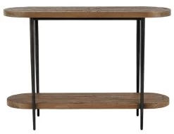 Console Léo Chêne Recyclé Métal Fin Blanc D'Ivoire