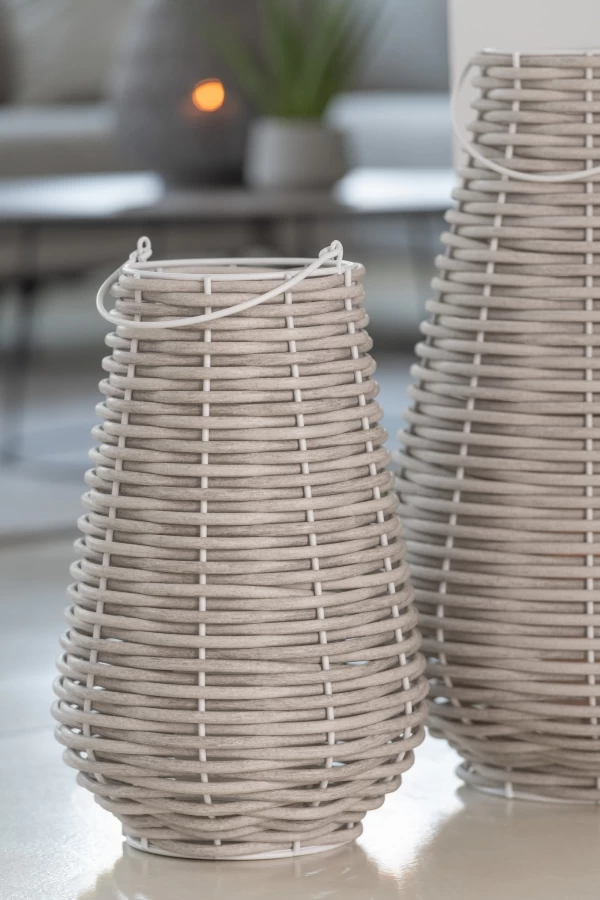 Lanterne Tressée Blanchie Eclairage Leds 5 Lanterne Tressée Blanchie Eclairage Leds – Image 3