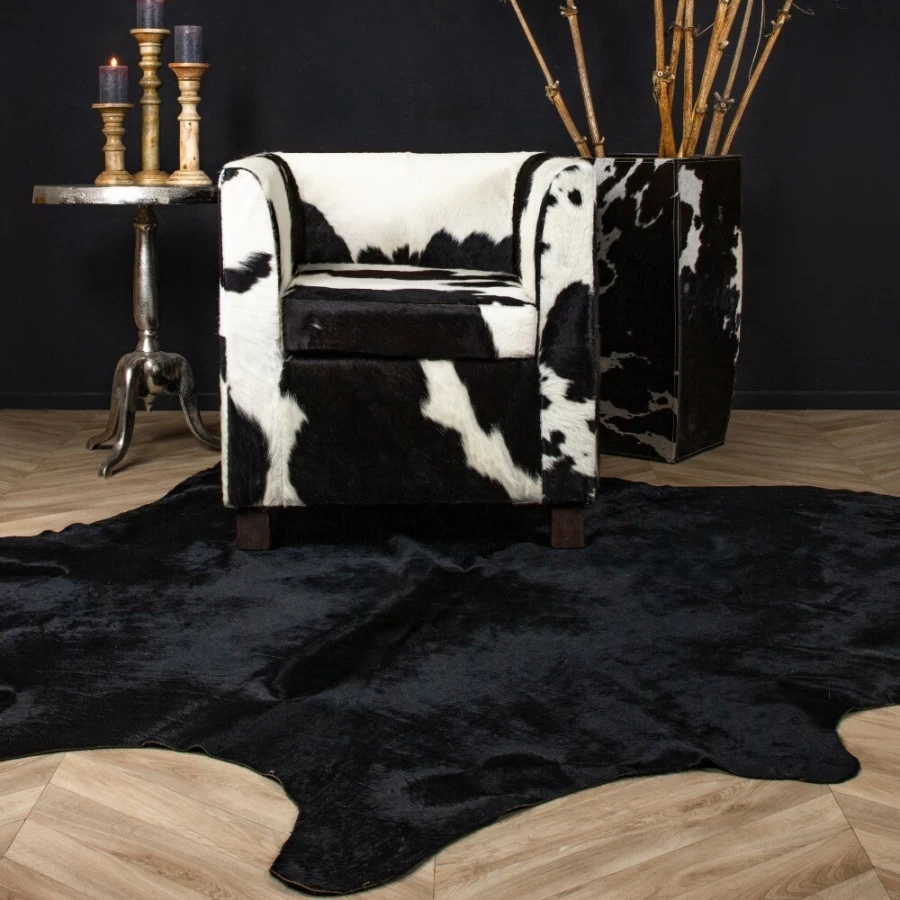Tapis Vache Couleur Noir 250cm 4 Tapis Vache Couleur Noir 250cm – Image 2