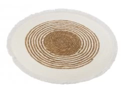 Tapis Rond Herbe Tresse Blanc Naturel