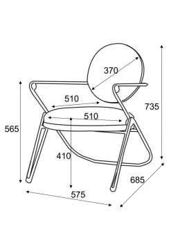 Fauteuil Pia Métal Noir Bouclette -Meubles De Maison Magasin 442 1 Fauteuil Pia Metal Noir Bouclette Amadeus Cades Deco Campagne Chic 4