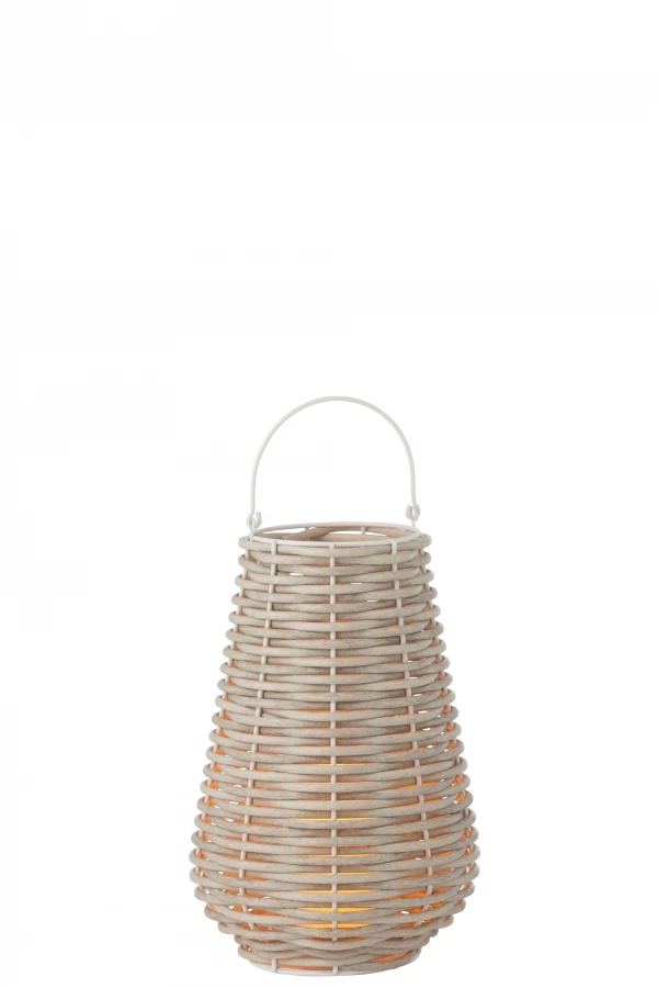 Lanterne Tressée Blanchie Eclairage Leds 3 Lanterne Tressée Blanchie Eclairage Leds