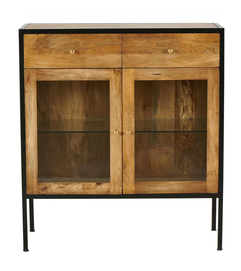 Buffet Bois Norland 2 Portes Vitrées 2 Tiroirs Athezza 4 Buffet Bois Norland 2 Portes Vitrées 2 Tiroirs Athezza – Image 2