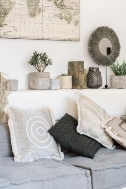 Coussin Cercles Ibiza Blanc Naturel -Meubles De Maison Magasin 446 1 Coussin Cercles Ibiza Blanc Beige Jolipa Style Campagne 4