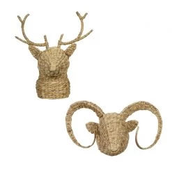 Tête De Cerf Murale Jacinthe D'eau Tressée H44cm -Meubles De Maison Magasin 448 1 Tete de Cerf Murale Jacinthe d eau Tressee Mars More Deco Campagne Chic 6