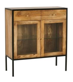 Buffet Bois Norland 2 Portes Vitrées 2 Tiroirs Athezza