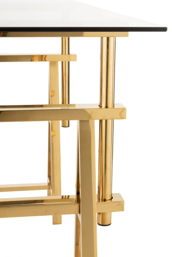 Bureau Contemporain Ajustable Métal Doré Verre 14 Bureau Contemporain Ajustable Métal Doré Verre – Image 12