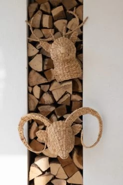 Tête De Cerf Murale Jacinthe D'eau Tressée H44cm -Meubles De Maison Magasin 457 1 Tete de Cerf Murale Jacinthe d eau Tressee Mars More Deco Campagne Chic 5