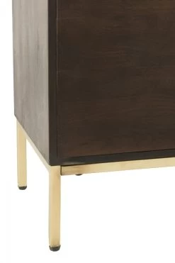 Armoire Buffet 4 Portes Bois Métal Doré -Meubles De Maison Magasin 459 1 Buffet Armoire 4 Porte Bois Metal Dore Jline Jolipa Deco Campagne Chic 5