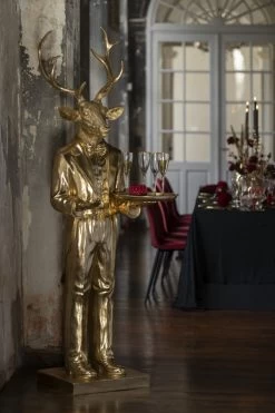 Cerf Serveur Plateau Or 194cm -Meubles De Maison Magasin 459 1 Cerf Serveur Plateau Cerf Jline Jolipa Deco Campagne Chic 5