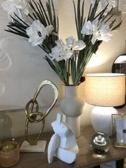 Vase Manacor Blanc Faïence -Meubles De Maison Magasin 468 1 Vase Manacor blanc Faience Cote Table Deco Campagne Chic