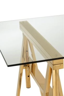 Bureau Contemporain Ajustable Métal Doré Verre 21 Bureau Contemporain Ajustable Métal Doré Verre -Meubles De Maison Magasin 473 1 Bureau Ajustable Metal Dore Verre Contemporain Jline Jolipa Style Campagne