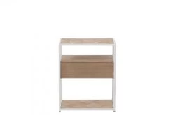 Bout De Canapé Bois Métal Zig Zag Naturel Blanc -Meubles De Maison Magasin 484 1 Bout de Canape Bois Metal Zig Zag Naturel Blanc JLine Jolipa Deco Campagne Chic 4