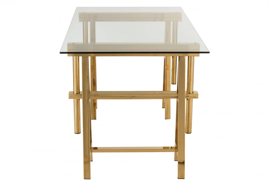 Bureau Contemporain Ajustable Métal Doré Verre 8 Bureau Contemporain Ajustable Métal Doré Verre – Image 6