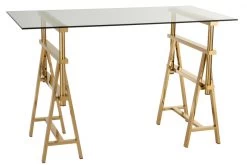 Bureau Contemporain Ajustable Métal Doré Verre 17 Bureau Contemporain Ajustable Métal Doré Verre -Meubles De Maison Magasin 495 1 Bureau Ajustable Metal Dore Verre Contemporain Jline Jolipa Style Campagne