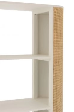 Armoire Bibliothèque Molly Bois Blanc Rotin Naturel -Meubles De Maison Magasin 498 1 Armoire Bibliotheque Molly Blis Blanc Rotin Jline Jolipa Style Campagne 7