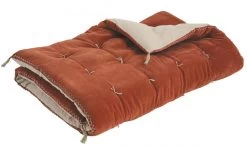 Futon Matteo Velours / Lin Orange B 180x80 Blanc D'Ivoire