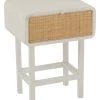 Chevet / Bout De Canapé Molly Bois Blanc Rotin Naturel -Meubles De Maison Magasin 500 1 Table de Chevet 1 Tiroir Molly Blanc Jline Jolipa Deco Campagne Chic