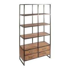 Etagère Bibliothèque Factory Indus Bois Métal Coté Table -Meubles De Maison Magasin 500 Etagere Bibliotheque Factory Indus Bois Metal Cote Table Style Campagne 4