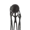Statue 3 Personnages Portant Une Balle Aluminium Noir