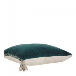 Coussin Matteo Velours Lin 40x60 - (7 Couleurs) Blanc D'Ivoire -Meubles De Maison Magasin 547 1 Coussin Matteo Petrole Velours Lin 40x60 Blanc d Ivoire Deco Campagne Chic 3