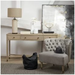 Console Ines Chêne Blanchi 3 Tiroirs Blanc D'Ivoire -Meubles De Maison Magasin 552 1 Console Ines Chene Blanchi Blanc d Ivoire Deco Campagne Chic 6