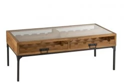 Table Basse Indus Bois Métal Range-Bouteilles Jolipa